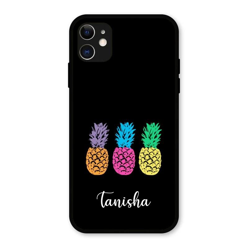 Colorful Pineapple Glass Case Cover For iPhone 11