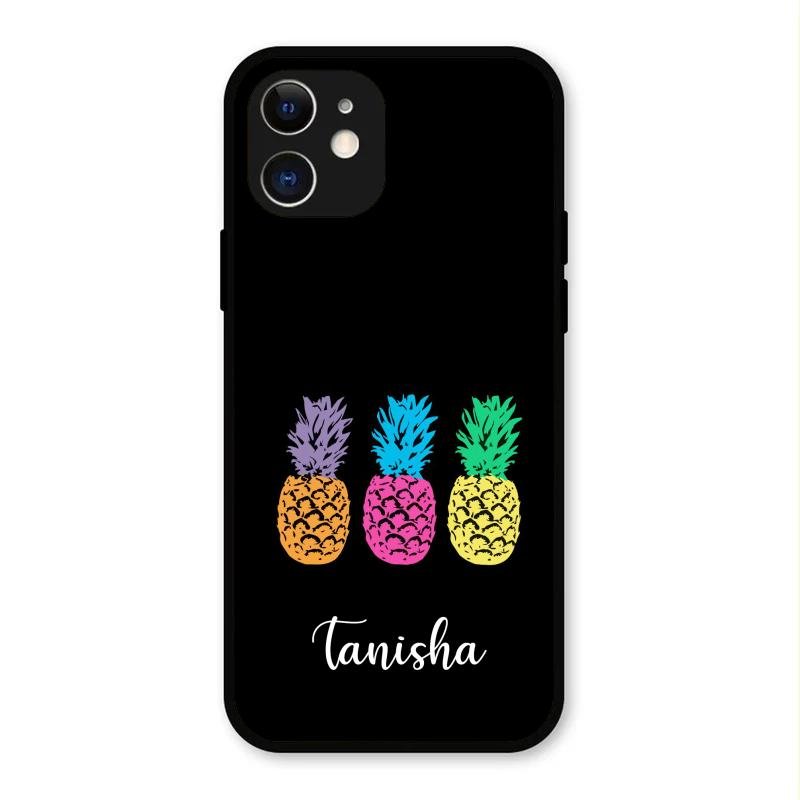 Colorful Pineapple Glass Case Cover For iPhone 12