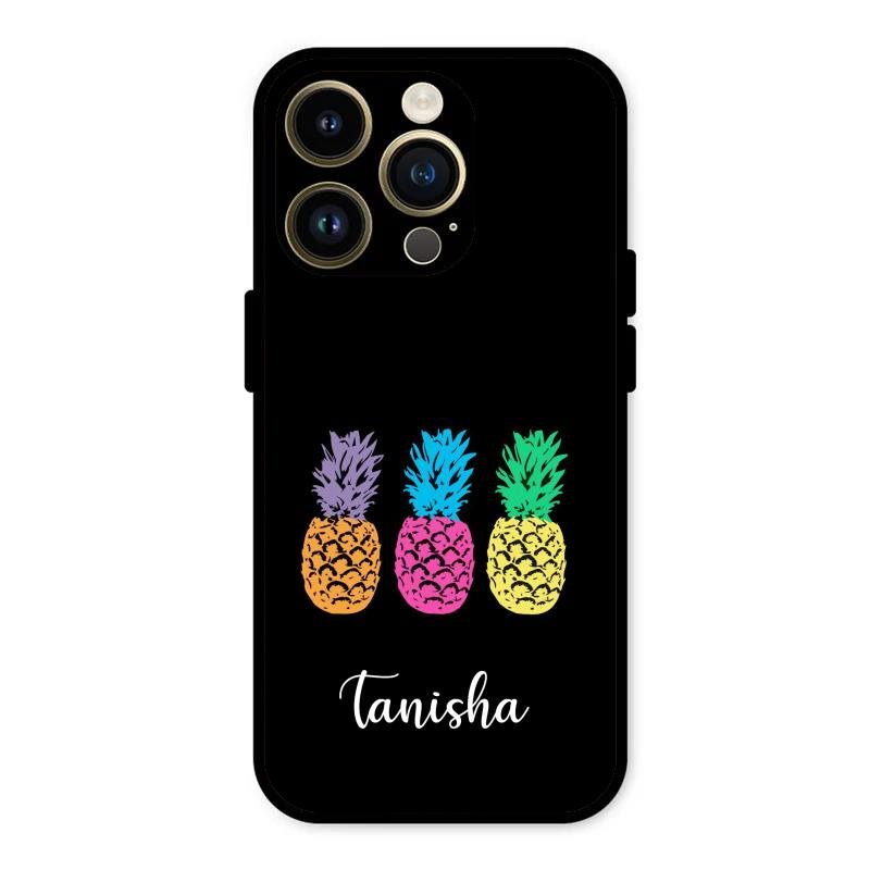 Colorful Pineapple Glass Case Cover For iPhone 14 Pro