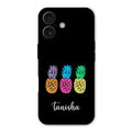 Colorful Pineapple Glass Case Cover For iPhone 16 Plus