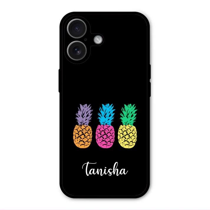 Colorful Pineapple Glass Case Cover For iPhone 17