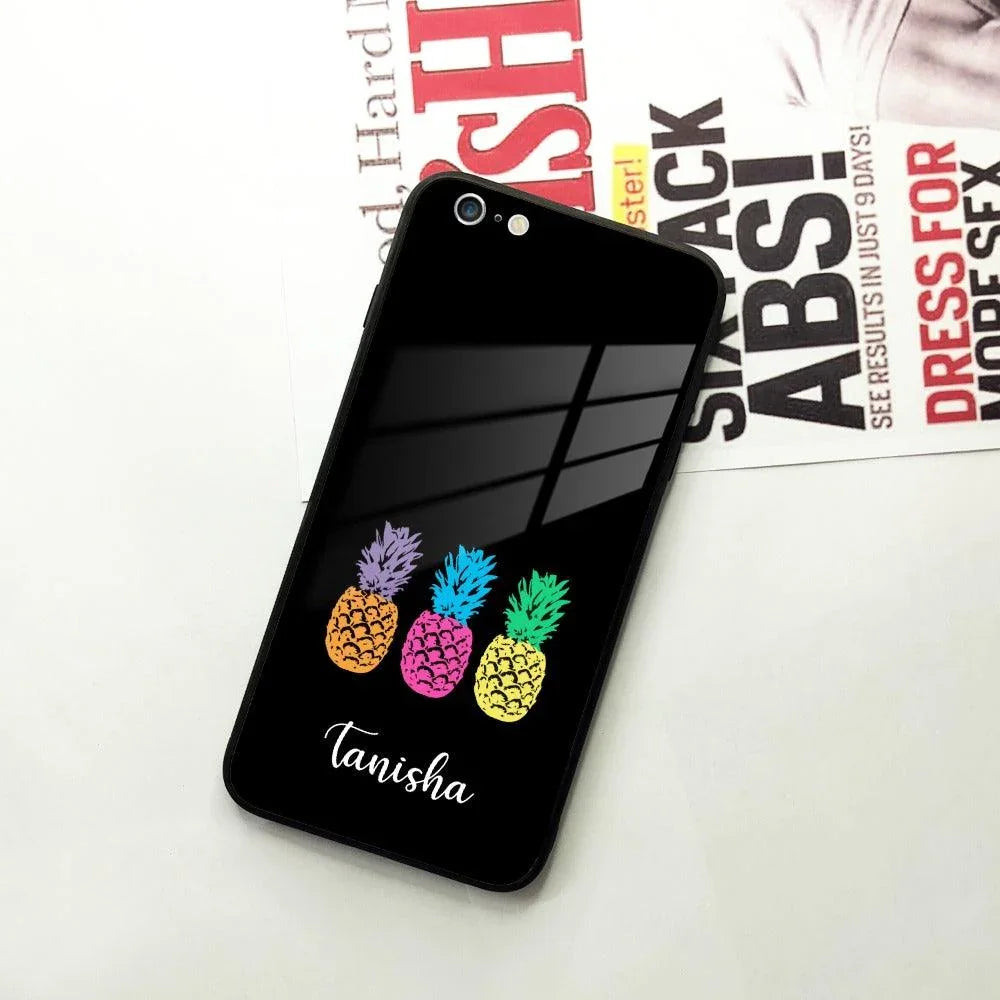 Colorful Pineapple Glass Case Cover For iPhone - ShopOnCliQ