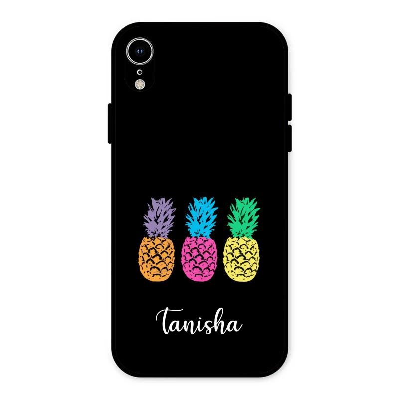 Colorful Pineapple Glass Case Cover For iPhone XR