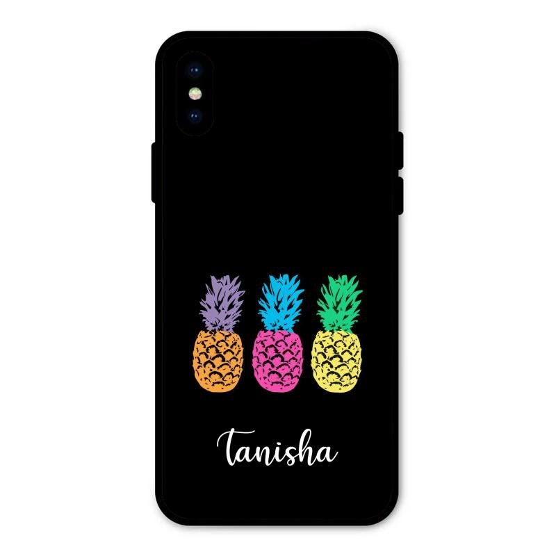 Colorful Pineapple Glass Case Cover For iPhone XS