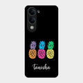 Colorful Pineapple Glass Case Cover For Iqoo Z10 Lite
