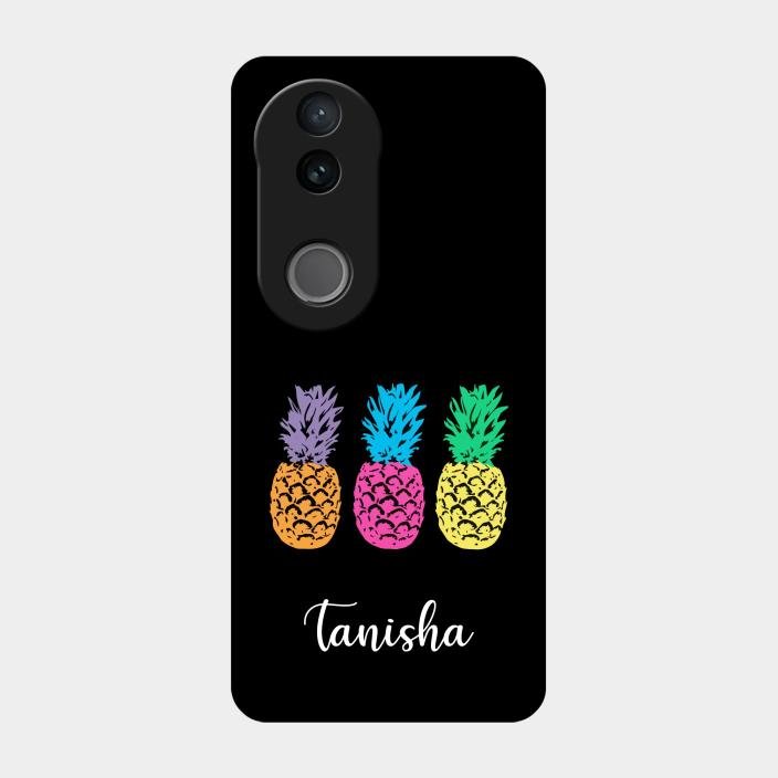 Colorful Pineapple Glass Case Cover For Iqoo Z10R