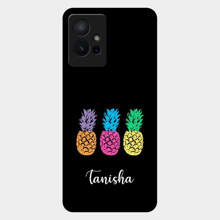 Colorful Pineapple Glass Case Cover For Iqoo Z6 5G