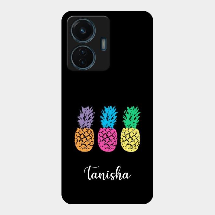 Colorful Pineapple Glass Case Cover For Iqoo Z6 Lite 5G