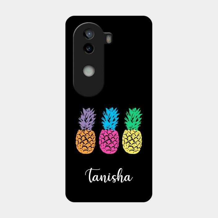 Colorful Pineapple Glass Case Cover For Iqoo Z9S 5G
