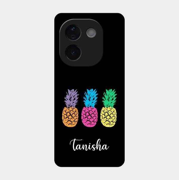 Colorful Pineapple Glass Case Cover For Iqoo Z9S Pro 5G