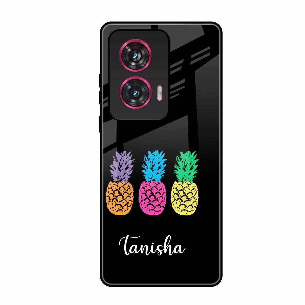 Colorful Pineapple Glass Case Cover For Motorola Edge 50 Fusion 5G