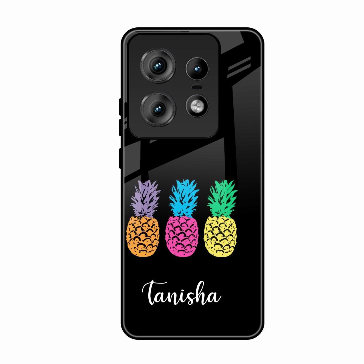 Colorful Pineapple Glass Case Cover For Motorola Edge 50 Pro