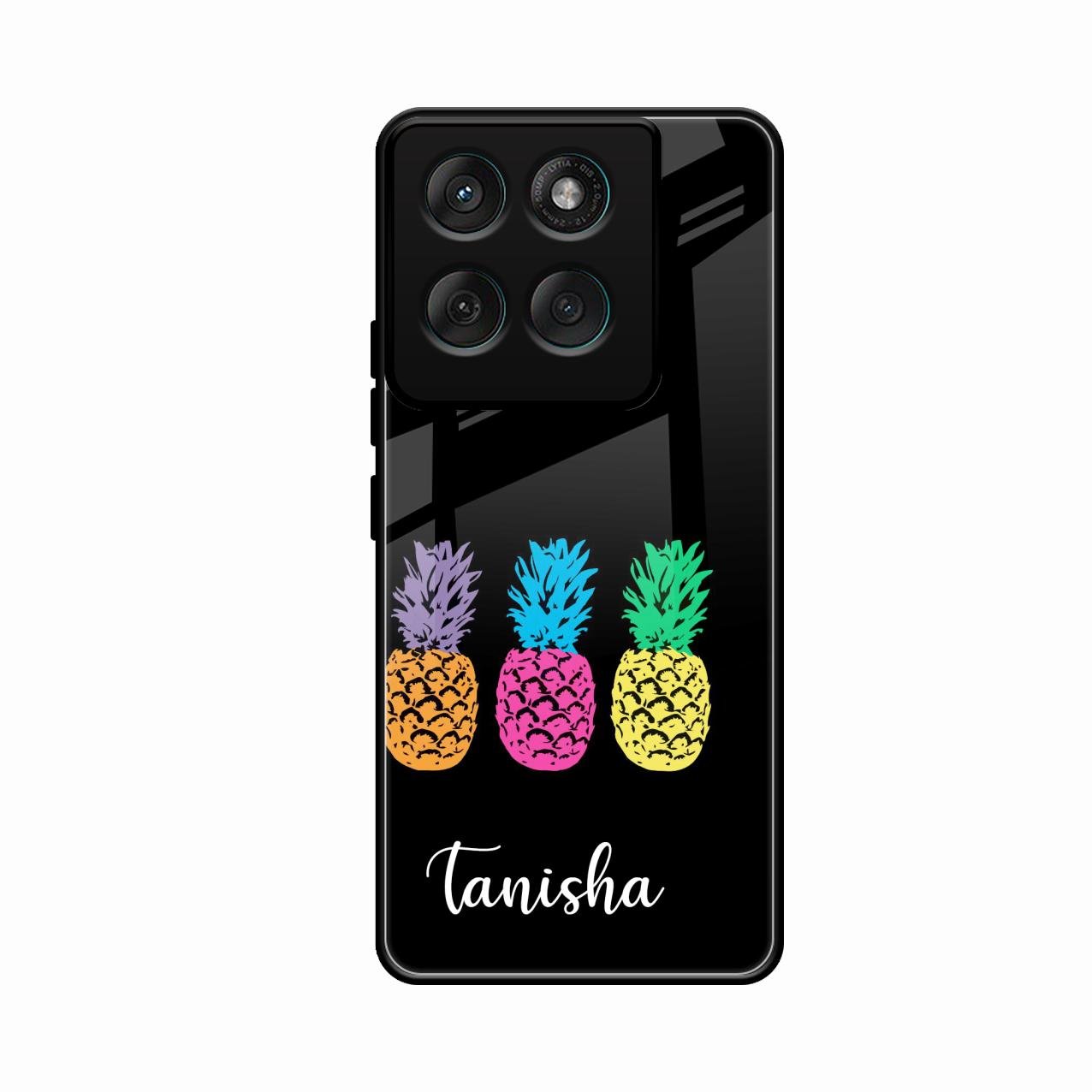 Colorful Pineapple Glass Case Cover For Motorola Edge 60 5G