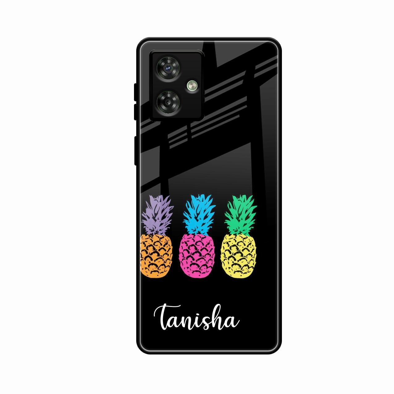 Colorful Pineapple Glass Case Cover For Motorola G64 5G
