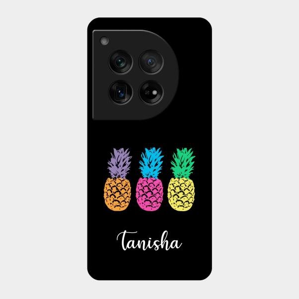 Colorful Pineapple Glass Case Cover For Oneplus 12 5G