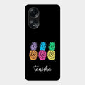 Colorful Pineapple Glass Case Cover For Oppo A58