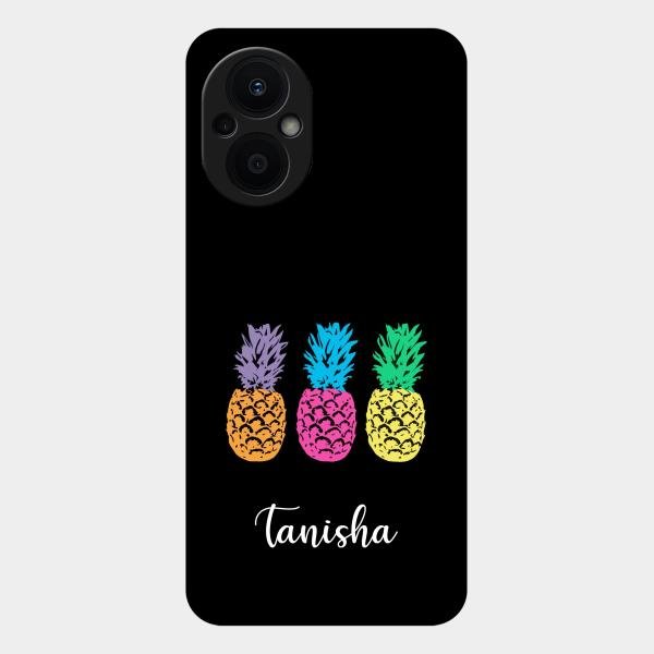Colorful Pineapple Glass Case Cover For Oppo F21 Pro 5G