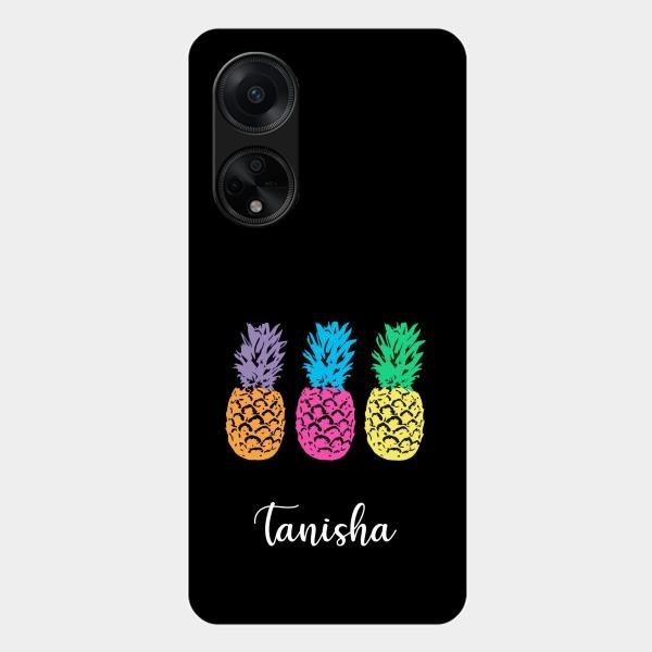 Colorful Pineapple Glass Case Cover For Oppo F23 5G
