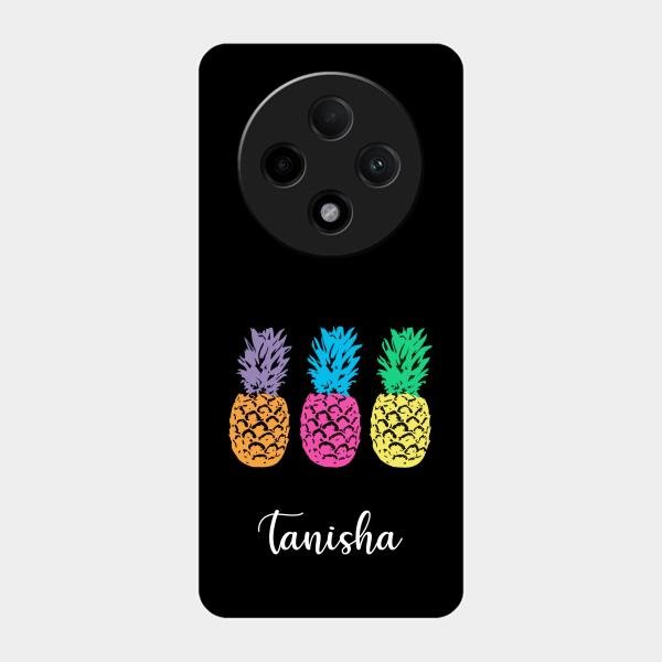 Colorful Pineapple Glass Case Cover For Oppo F27 Pro Plus 5G