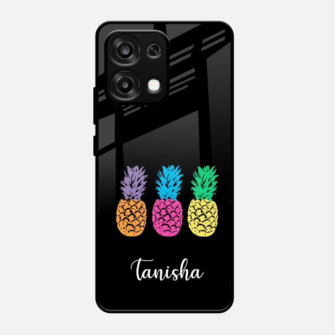 Colorful Pineapple Glass Case Cover For Oppo F31 5G