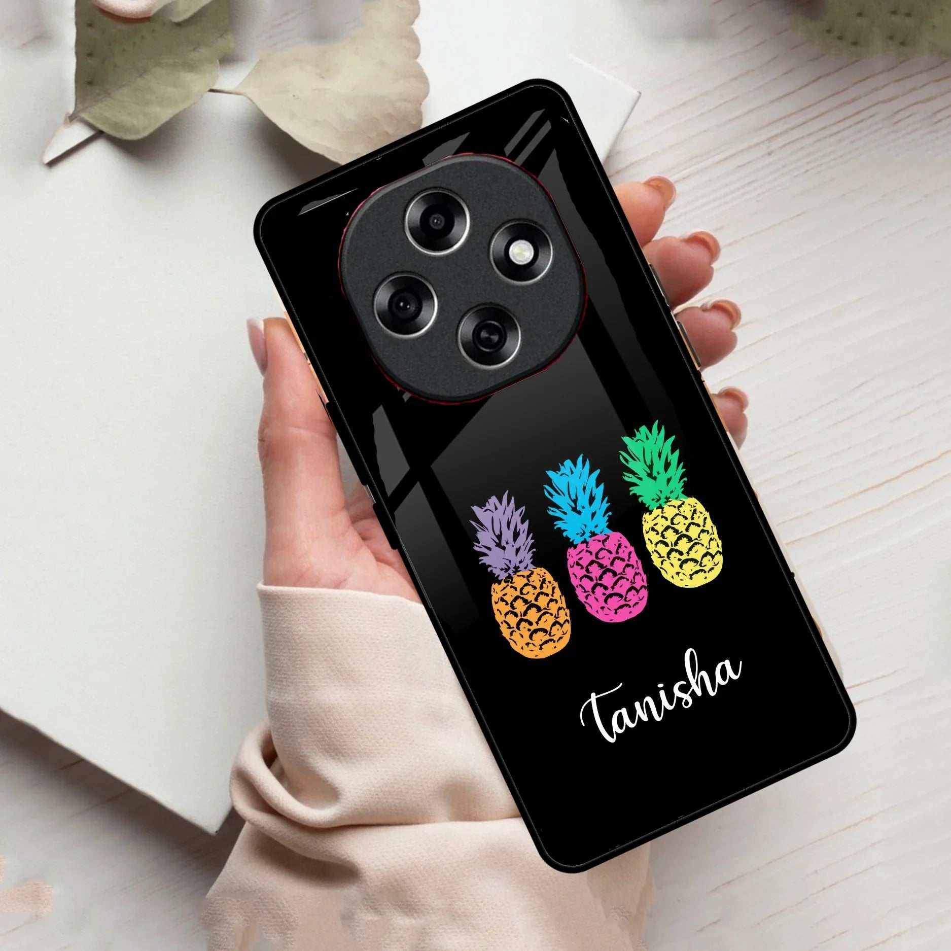 Colorful Pineapple Glass Case Cover For Oppo