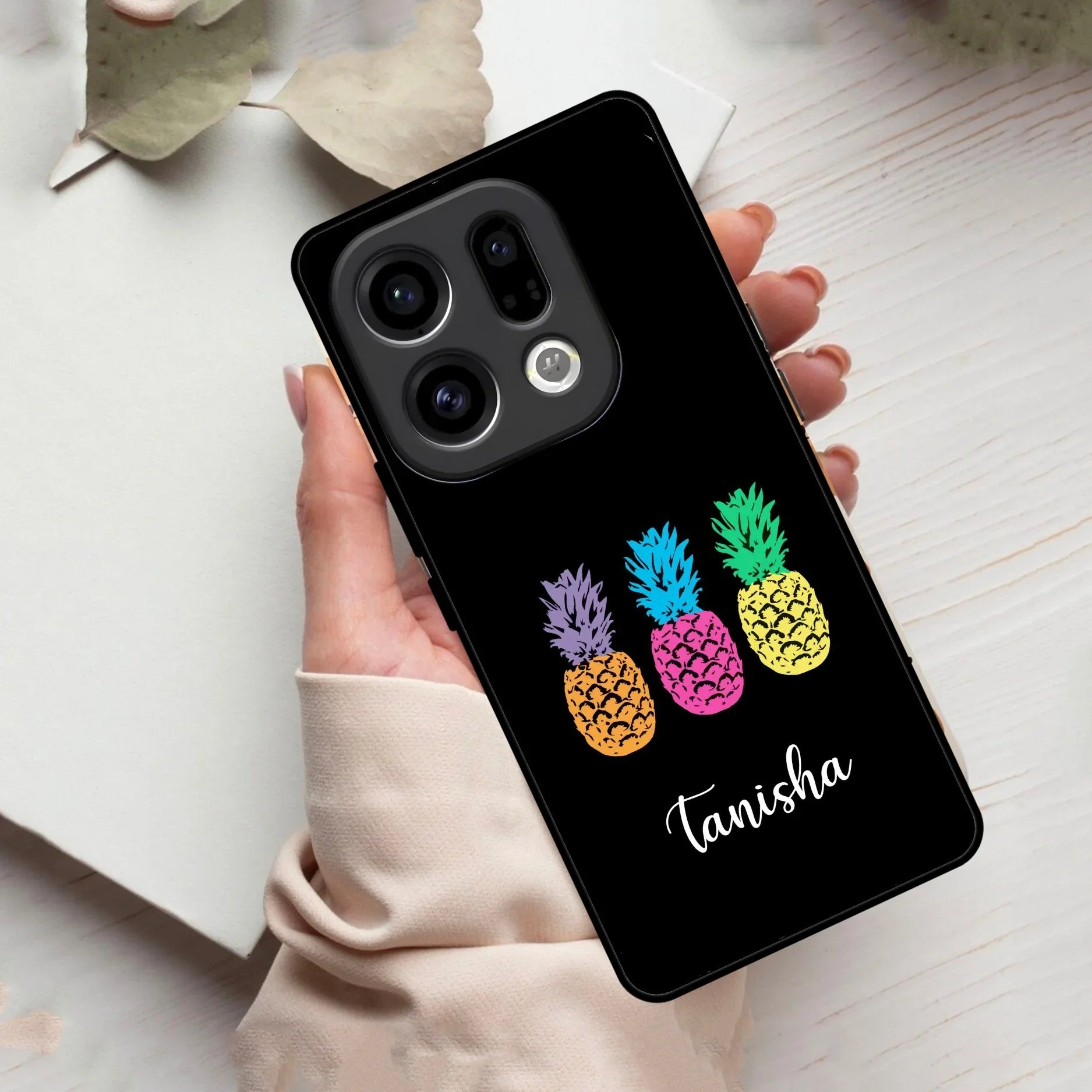 Colorful Pineapple Glass Case Cover For Oppo