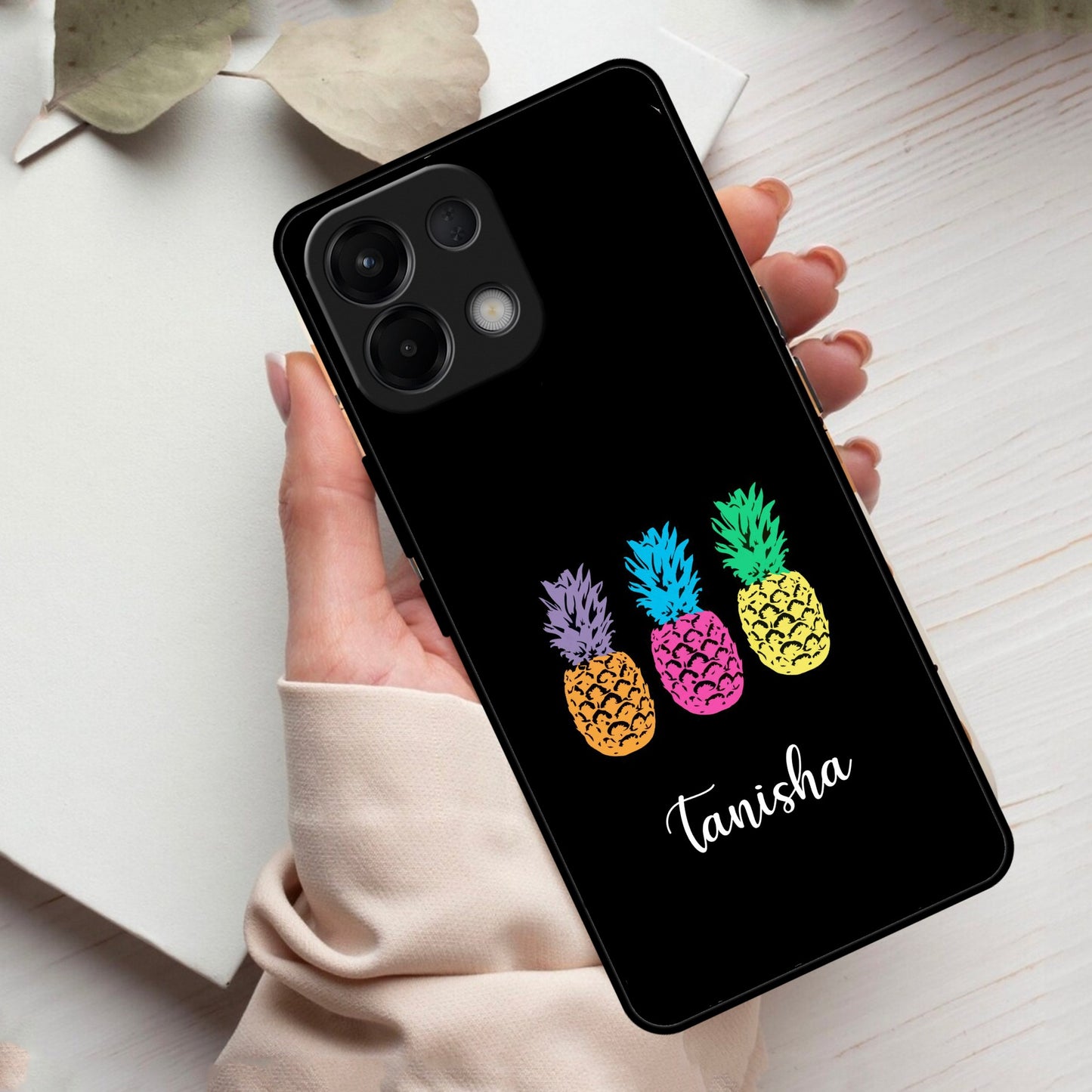 Colorful Pineapple Glass Case Cover For Oppo