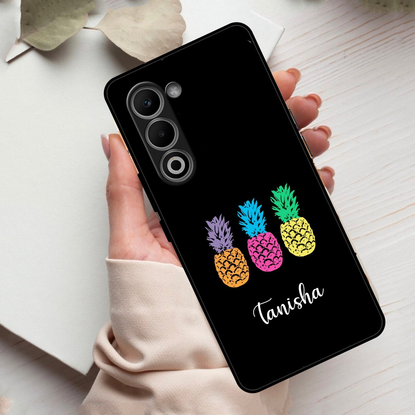 Colorful Pineapple Glass Case Cover For Oppo