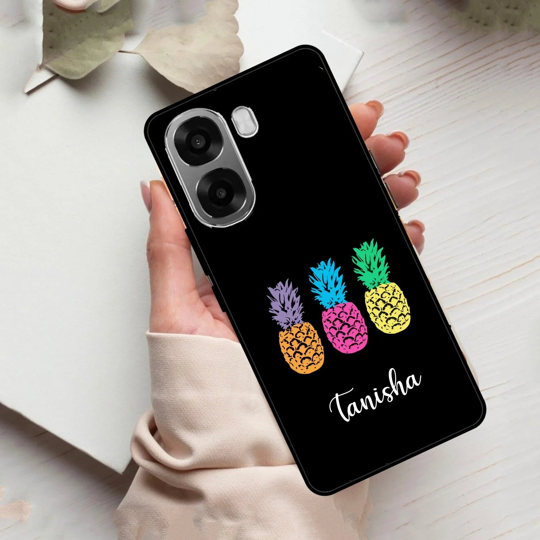 Colorful Pineapple Glass Case Cover For Oppo