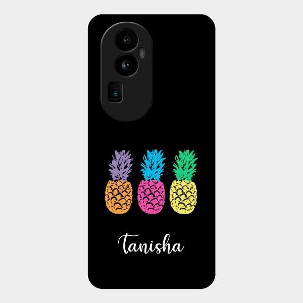 Colorful Pineapple Glass Case Cover For Oppo Reno 10 Pro Plus 5G