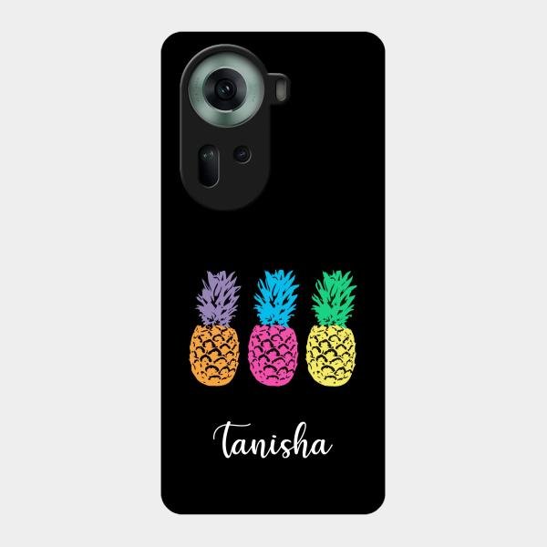 Colorful Pineapple Glass Case Cover For Oppo Reno 11 5G