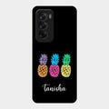 Colorful Pineapple Glass Case Cover For Oppo Reno 12 5G