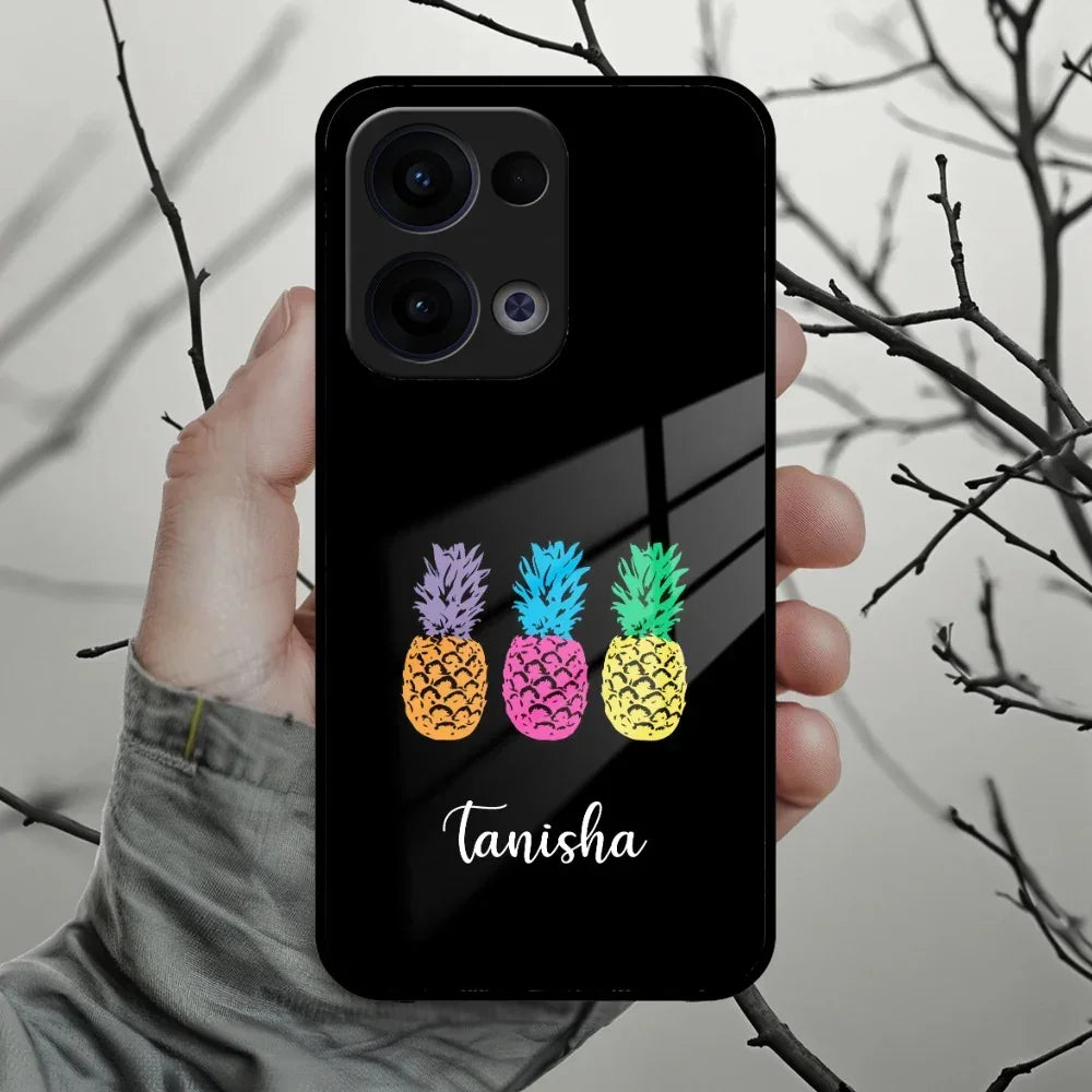 Colorful Pineapple Glass Case Cover For Oppo - ShopOnCliQ