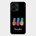 Colorful Pineapple Glass Case Cover For Oppo Reno 14 5G