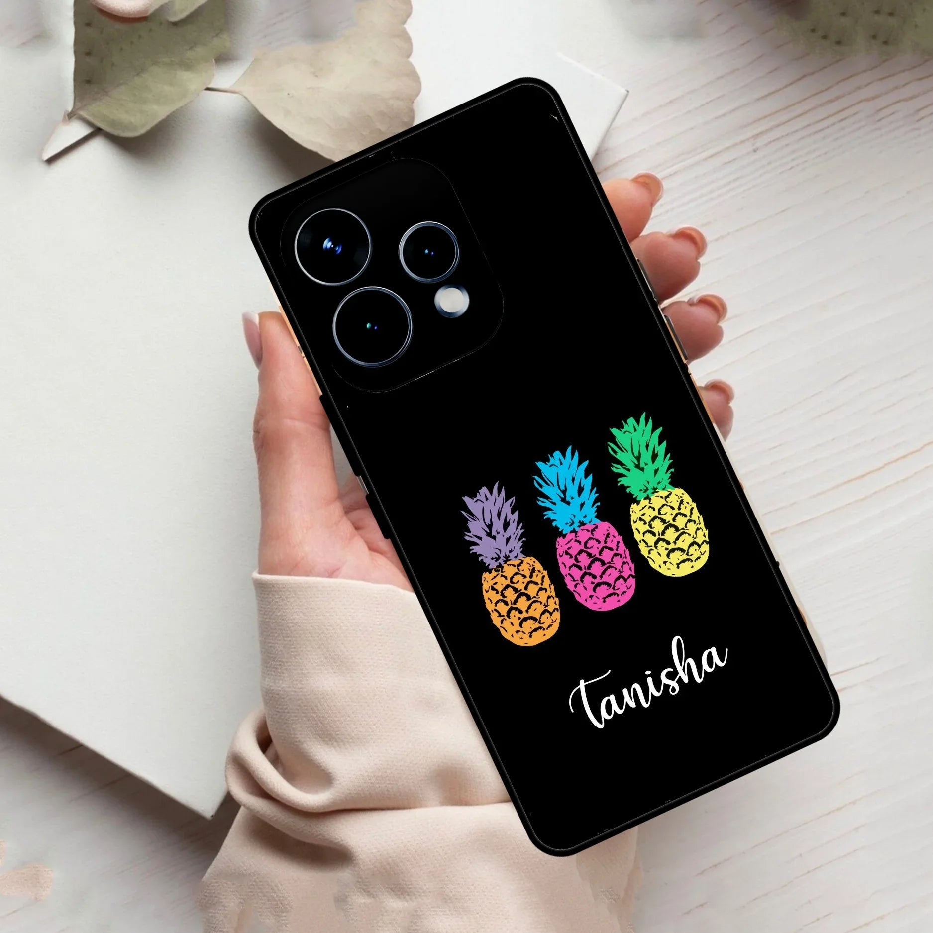 Colorful Pineapple Glass Case Cover For Oppo