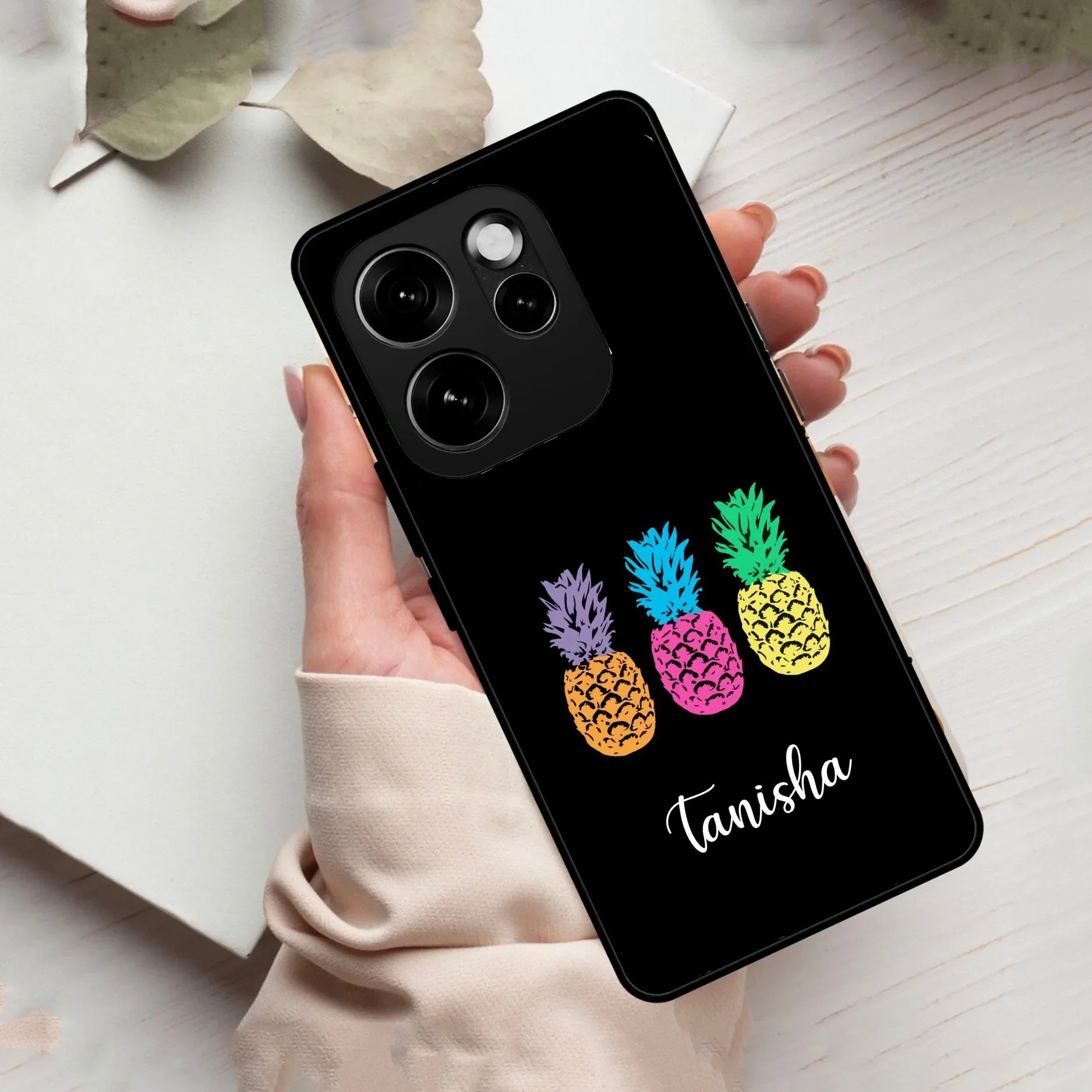 Colorful Pineapple Glass Case Cover For Oppo