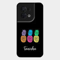 Colorful Pineapple Glass Case Cover For Oppo Reno 8 5G