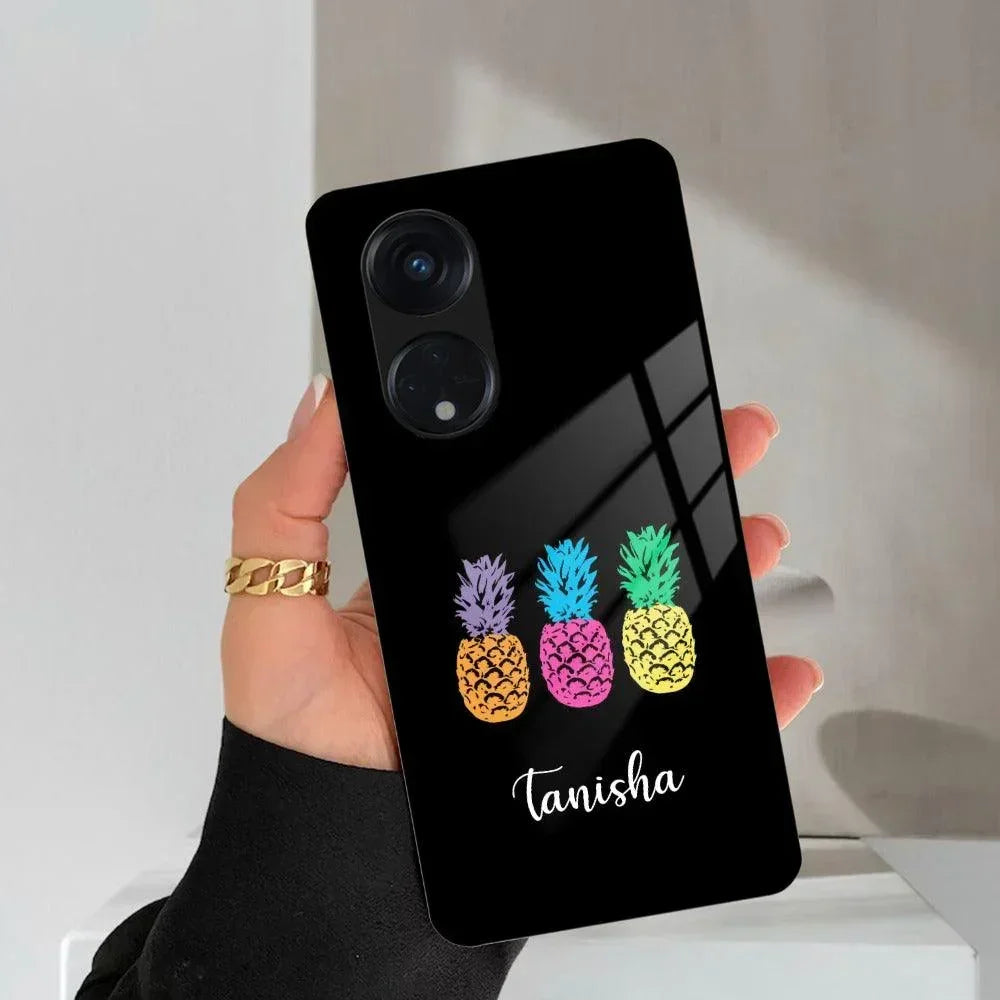 Colorful Pineapple Glass Case Cover For Oppo - ShopOnCliQ