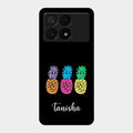 Colorful Pineapple Glass Case Cover For Poco X6 Pro 5G