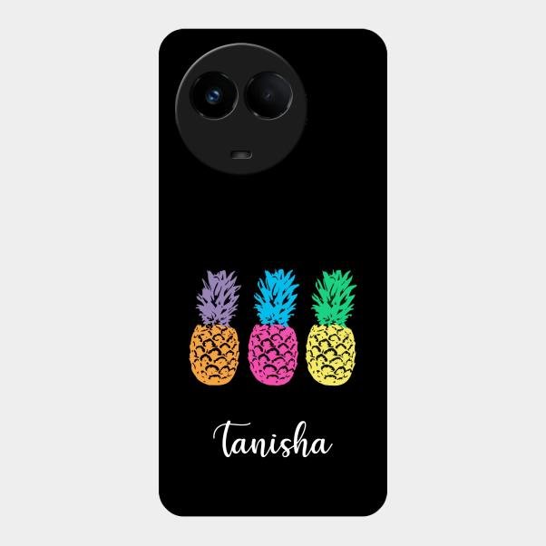Colorful Pineapple Glass Case Cover For Realme 11X 5G