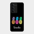 Colorful Pineapple Glass Case Cover For Realme 14X 5G