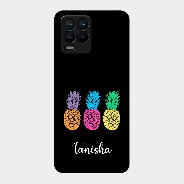 Colorful Pineapple Glass Case Cover For Realme 8 Pro