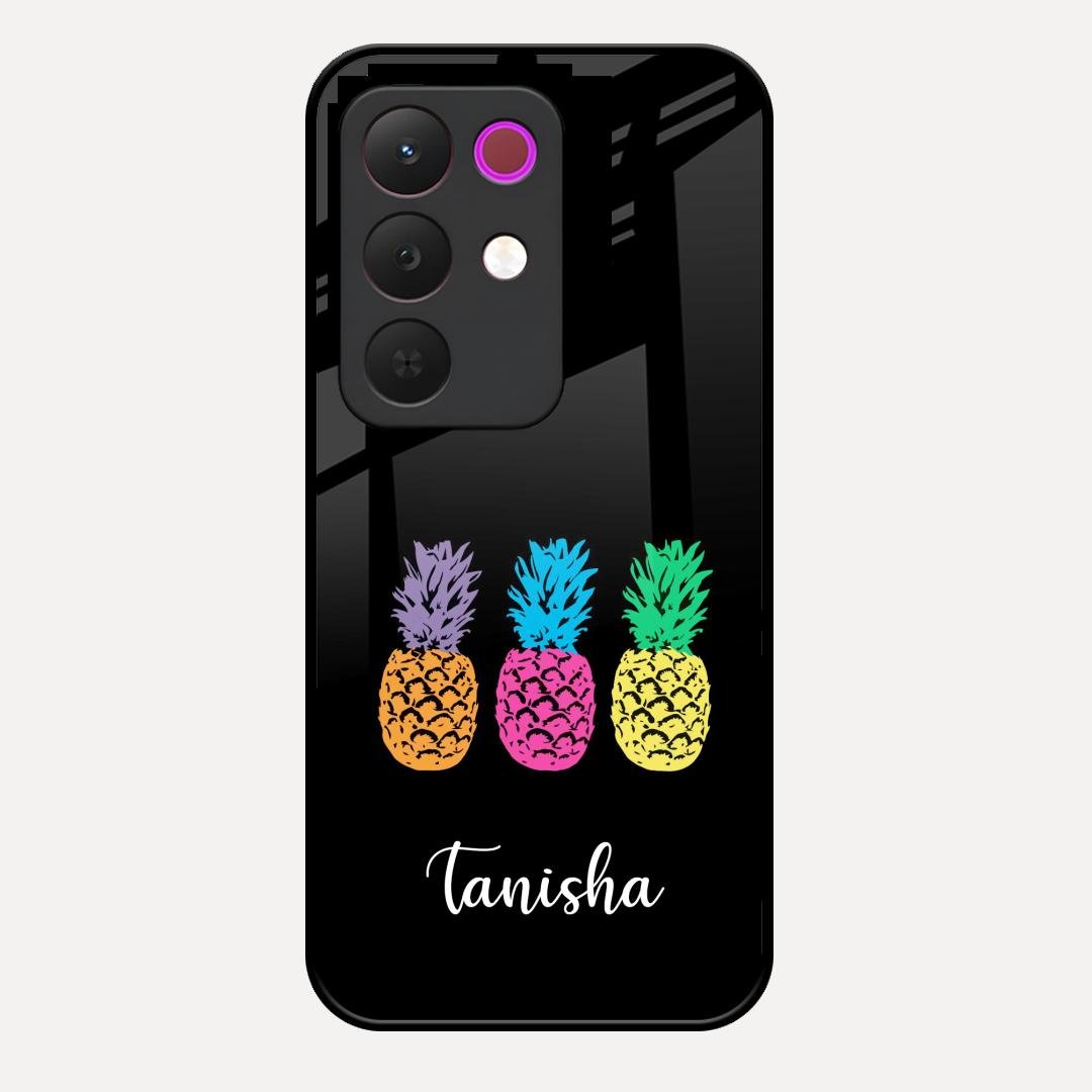 Colorful Pineapple Glass Case Cover For Realme C85 5G