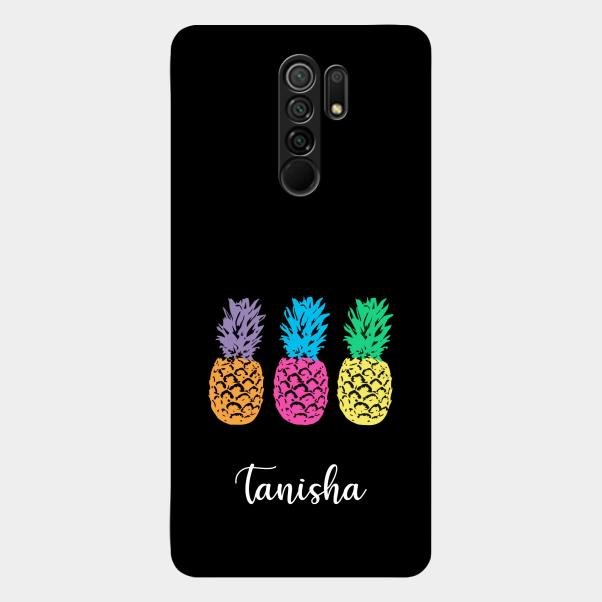 Colorful Pineapple Glass Case Cover For Redmi 9 Prime