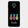 Colorful Pineapple Glass Case Cover For Redmi Note 10 Lite