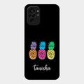 Colorful Pineapple Glass Case Cover For Redmi Note 10