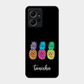 Colorful Pineapple Glass Case Cover For Redmi Note 12 4G