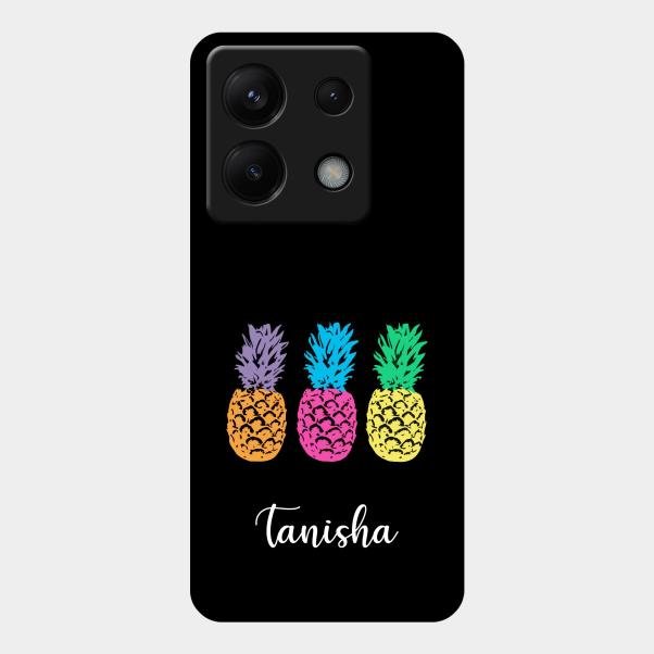 Colorful Pineapple Glass Case Cover For Redmi Note 13 Pro 5G