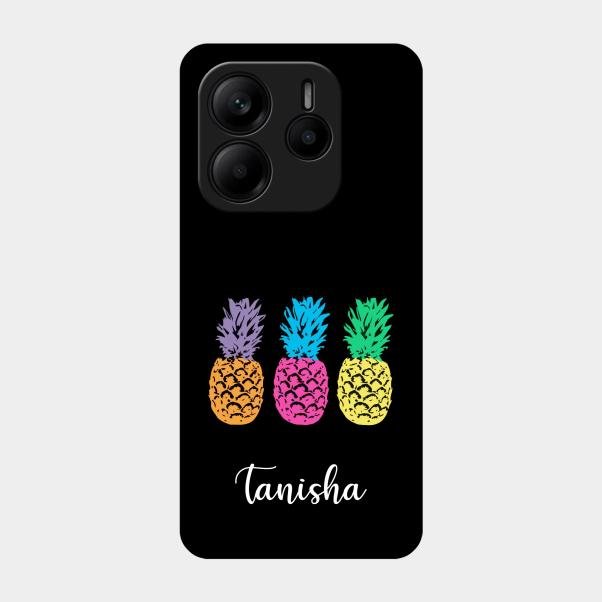 Colorful Pineapple Glass Case Cover For Redmi Note 14 5G