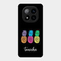 Colorful Pineapple Glass Case Cover For Redmi Note 14 Pro Plus 5G